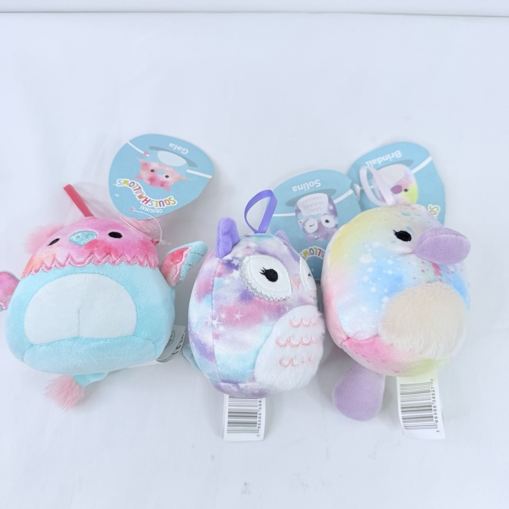 Original Squishmallows Christmas Lot Plush Ornament 4" Gala Solina Brindall‎